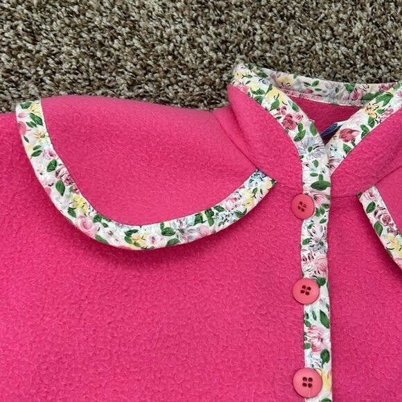 Vintage Babycrest Fleece Winter Pink Floral Baby Walksuit Jumpsuit 12M - Picture 2 of 13